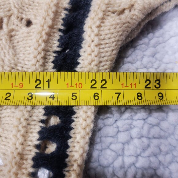 Listicle Asymmetrical Striped Dolman Sleeves Blue/Cream Women's Sweater - Size L - Picture 11 of 12